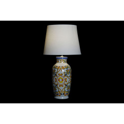 Lampe de bureau DKD Home Decor Céramique Lin Blanc (34 x 34 x 67 cm) Lampen