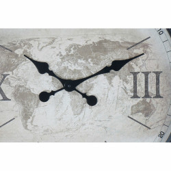 Horloge Murale DKD Home Decor 50 x 5,5 x 50 cm Verre Beige Marron Fer Vintage Mappemonde (2 Unités) DKD Home Decor