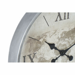 Horloge Murale DKD Home Decor 50 x 5,5 x 50 cm Verre Beige Marron Fer Vintage Mappemonde (2 Unités) DKD Home Decor