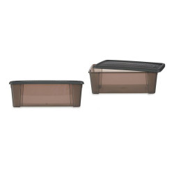Stefanplast Elegance Box mit Deckel Grau 5L aus Kunststoff 19,5x11,5x33cm  Organiseurs