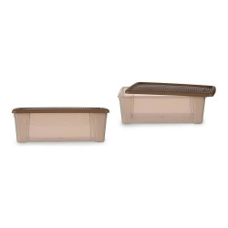 Boîte avec Couvercle Stefanplast Elegance 19,5 x 11,5 x 33 cm Beige Plastique 5 L Aufbewahrungsmöglichkeiten