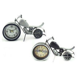 Horloge de table DKD Home Decor 29,5 x 7,5 x 17 cm Noir Gris Moto Fer Vintage (2 Unités)  Horloges murales et de table