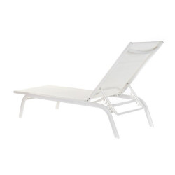 Chaise longue DKD Home Decor inclinable Blanc PVC Aluminium (191 x 58 x 98 cm) Dekoration, Beleuchtung und Möbel