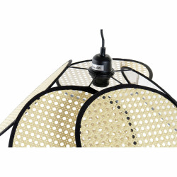 Suspension DKD Home Decor Noir Métal Marron Coton Rotin 250 V (64 x 64 x 20 cm) Lamps