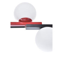 Suspension DKD Home Decor Rouge Noir Blanc 40W 220 V (44 x 44 x 120 cm)  Lampes