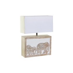 Lampe de bureau DKD Home Decor Marron Blanc 220 V 50 W Indien (33 x 12 x 41 cm) DKD Home Decor