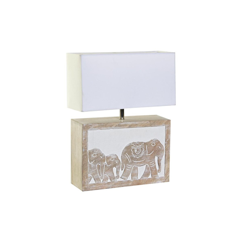 Lampe de bureau DKD Home Decor Marron Blanc 220 V 50 W Indien (33 x 12 x 41 cm) Lamps