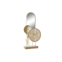 Bordur DKD Home Decor Spiegel 26x8x53cm in natürlichem Gold aus Metall und MDF-Holz  Horloges murales et de table
