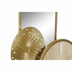 Bordur DKD Home Decor Spiegel 26x8x53cm in natürlichem Gold aus Metall und MDF-Holz Wanduhren und Standuhren