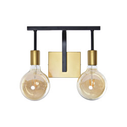 Moderne Wandleuchte DKD Home Decor aus Kristall, Schwarz- und Goldmetall (30 x 18 x 22 cm) Lamps