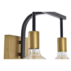 Moderne Wandleuchte DKD Home Decor aus Kristall, Schwarz- und Goldmetall (30 x 18 x 22 cm) Lamps