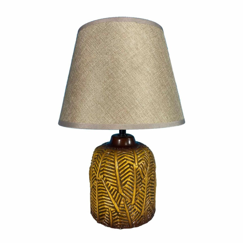 Lampe de bureau Versa Hosto Jaune Céramique Textile (22,5 x 33 x 12,5 cm) Versa