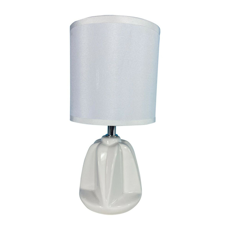 Lampe de bureau Versa Adam Blanc Céramique Textile (13 x 29 x 10,5 cm) Versa