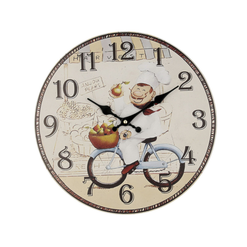 Horloge Murale Quid Cuisinier Bois (34 cm) Quid