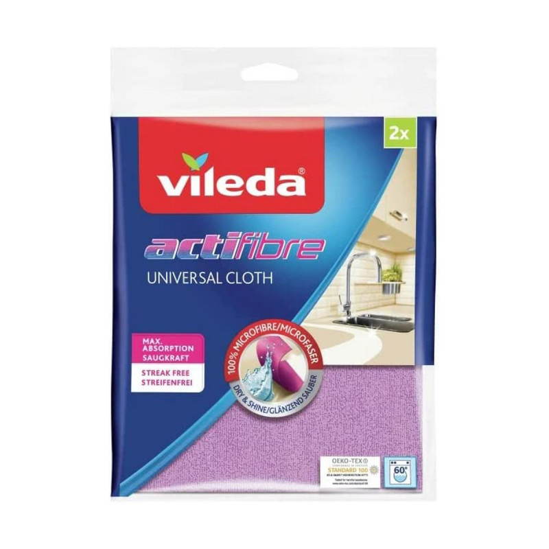 Stock Bureau - VILEDA Pack de 4 Microfibre Colors Chiffons