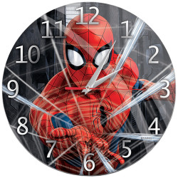 Horloge Murale Reloj de Pared Brillo Spiderman 001 Marvel Negro ERT Group