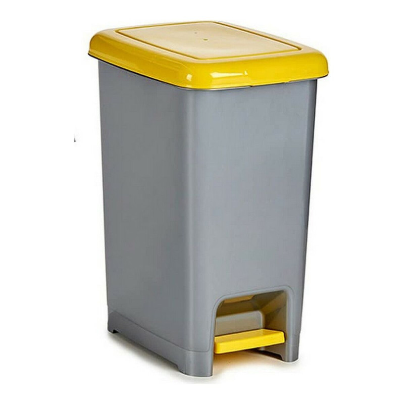 Poubelle recyclage Jaune Gris Plastique 25 L (26,5 x 47 x 36,5 cm) Other cleaning products