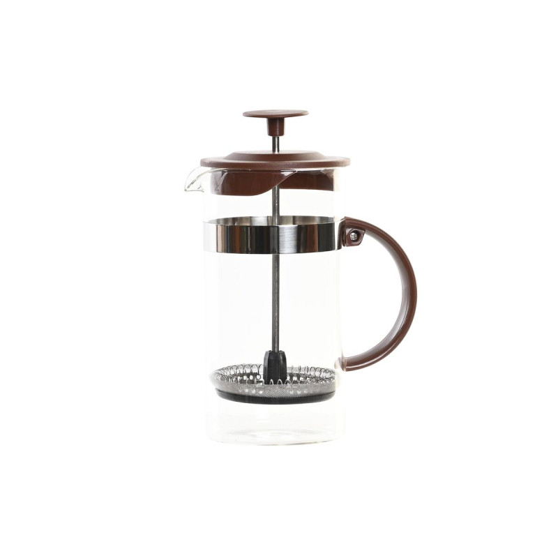 Cafetière à Piston DKD Home Decor 16 x 9 x 18,5 cm Marron Transparent Acier inoxydable 350 ml Verre Borosilicaté Coffee Maker...