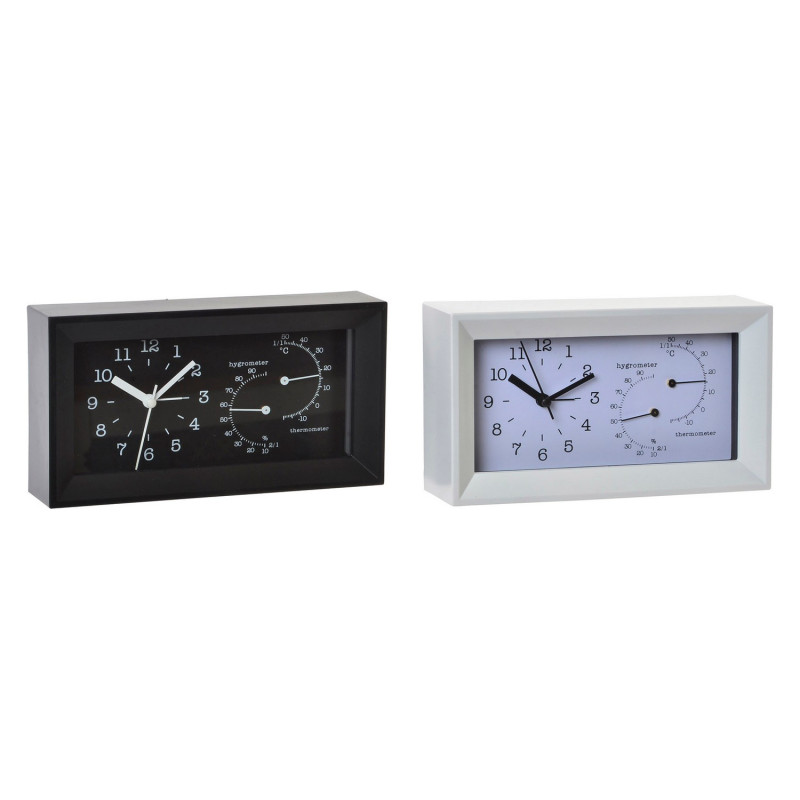 Horloge de table DKD Home Decor 8424001495740 Réveil 20 x 5,5 x 11 cm Noir Blanc Plastique Loft (2 Unités)  Horloges murales ...