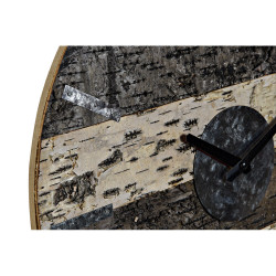 DKD Home Decor Wanduhr 40 cm in Braun-Metallic aus natürlichem Metall und Holz. Wanduhren und Standuhren