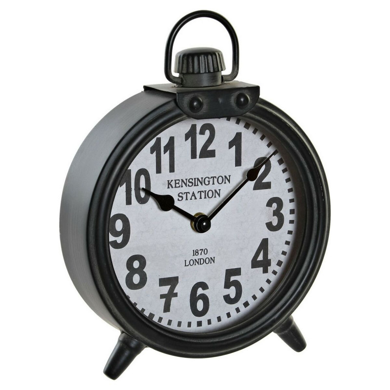 Horloge de table DKD Home Decor Gris foncé 18,5 x 5,5 x 26 cm Fer Wanduhren und Standuhren
