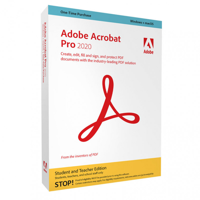 Adobe Acrobat Pro 2020 Student and Teacher Edition MacOS  Logiciels